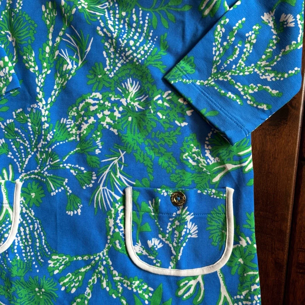 NWT - Lilly Pulitzer - Girls Blue and Green Botanical Dress - Picture 3 of 5